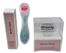 BeautyBio  GloPro Tool With Hair Attachment+Face Attachment+Serum NIB