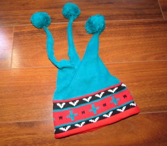 GYMBOREE ~ Newborn Baby ~ RARE VINTAGE! 90's 1997/1998 Tassle Joker Knit Hat c47 - Image 2 of 4