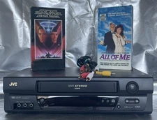 🔥 TESTED WORKING JVC HR-A591U VCR VHS Player 4-Head Hi-Fi Stereo SQPB + EXTRAS