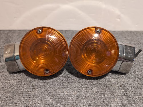 OEM Harley-Davidson Motorcycle Turn Signal Amber Lights Front HD-2 SAE DP-85 Set