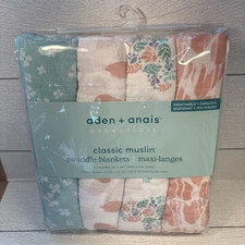 NEW Aden + Anais Classic Muslin 4PCK Swaddles New