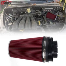 RED 4'' 102mm Long High Flow Inlet Cone Red Dry Filter Cold Air Intake Replaceme