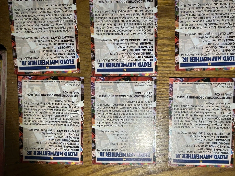 Tarjeta de boxeo Floyd Mayweather Brown’s 2001 #63... parece ser una tarjeta de alta calidad Foto 4 de 4