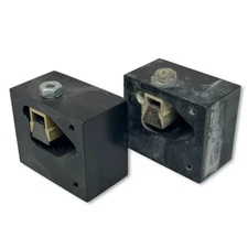 Pair of Black Clamp Blocks with Internal U-Channel Fixture Mounts
