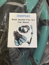 Zenoplige Mask Fins Snorkel Set Panoramic View Mask Anti-Fog, Adjustable Flip