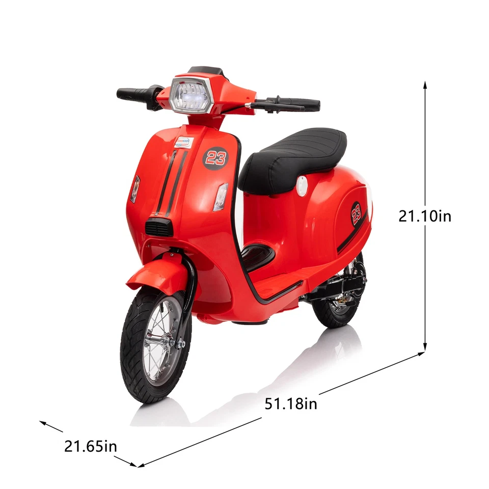 Potente scooter eléctrico 24V 250W con neumáticos llenos de aire de 12" arranque lento paseo suave Foto 3 de 4