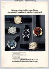 Electronic Timex Calendar Watch Promo Vintage 1972 Advertisement
