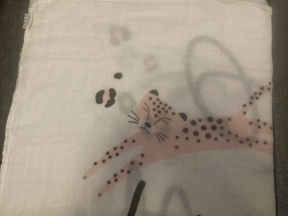 Stephan Baby Bambú Algodón Envoltura Manta Wild One Animal Print 45"x45" NUEVO Foto 4 de 4