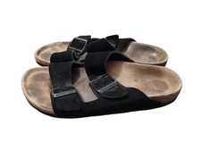 Birkenstock Arizona Size-39 Women's Soft Footbed Sandals - Black Suede