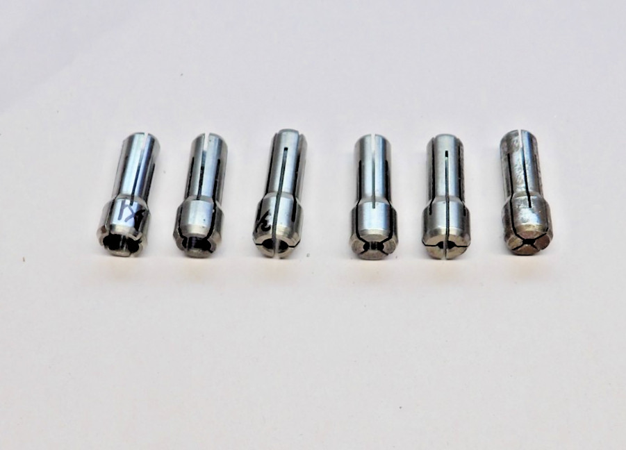 6 Pc Dotco & Ingersoll Rand Cyclone Grinder 300 Series Collet Set