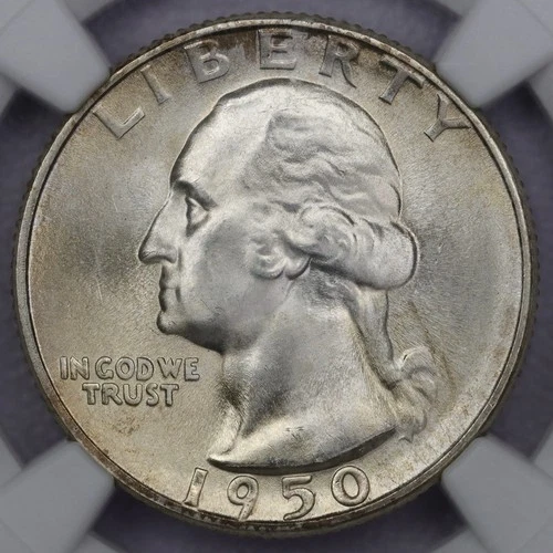 1950-S 25c Washington Quarter - NGC MS 66
