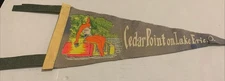 Vintage Cedar Point Souvenir Pennant Flag 12" On Lake Erie Ohio Inc Cond