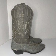 Women’s Acme Grey Cowboy Boots Size 8.5D Made In USA