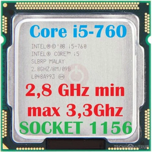 Processeur CPU Intel Core i5-760 (SLBRP) socket 1156 max turbo 3.33 GHz avec 4♥