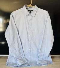 Marc Anthony Men's Light Blue Button Up/Long sleeve: Size Large Slim