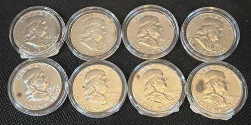 1961 Franklin Half Dollar 90% Silver Proof No Mint Mark Lt Toning Estate Coins