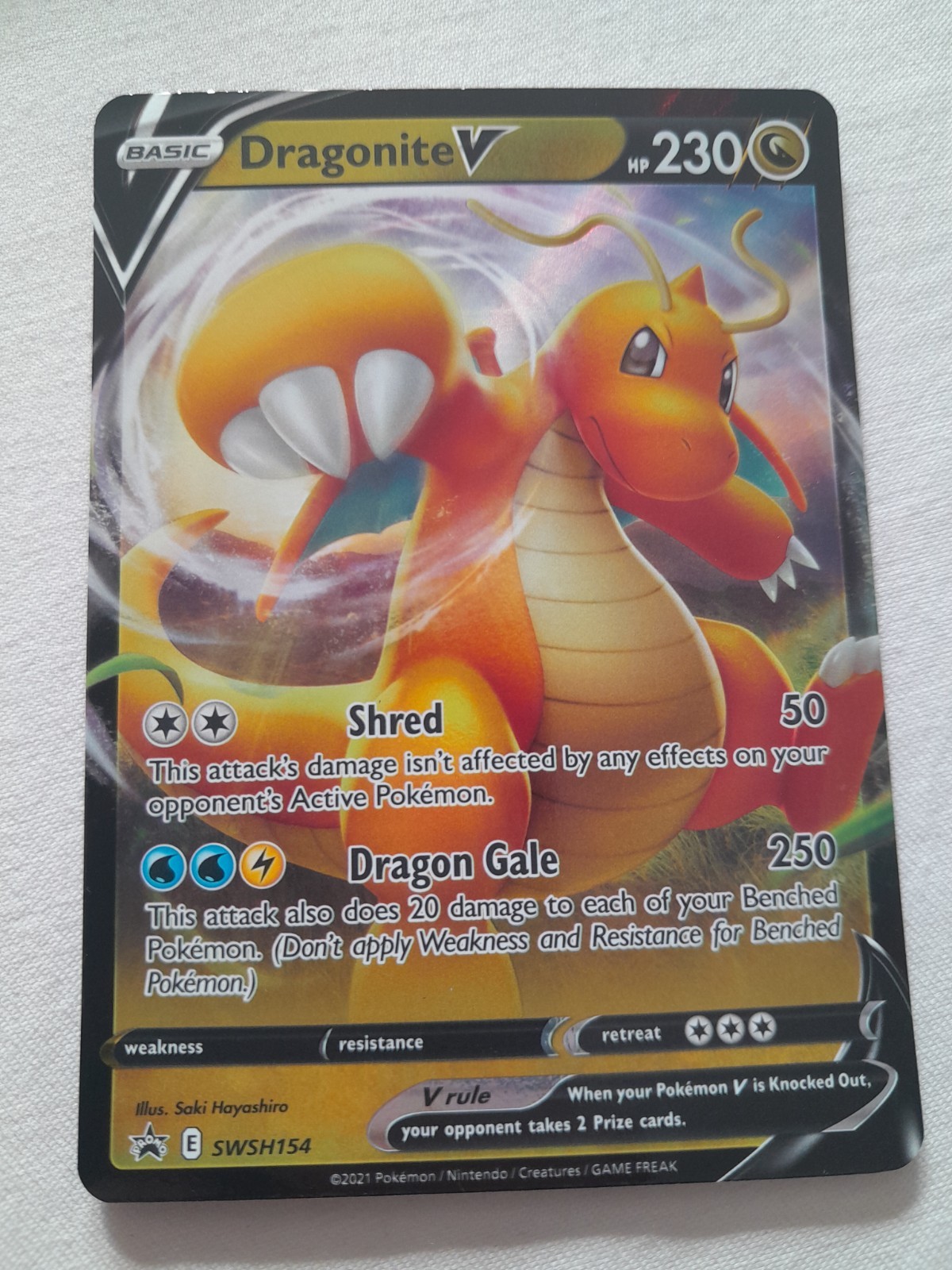 Dragonite V SWSH154 Sword & Shield Promo Holo Pokemon Card
