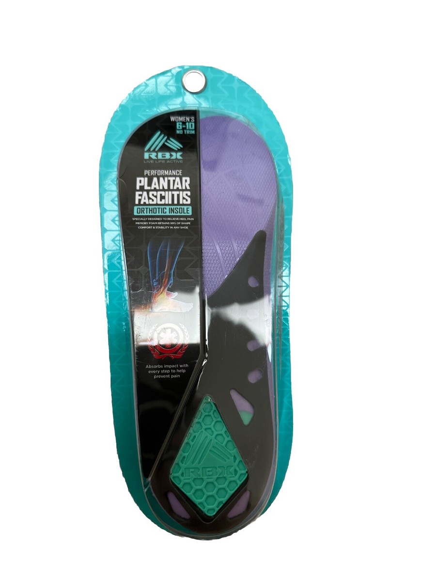 Rbx Performance Plantar Fasciitis Orthotic Insole Women'S 6-10,