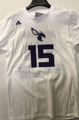 Charlotte Hornets NBA Adidas Men's White Kemba Walker #15 N&N T-Shirt, Medium