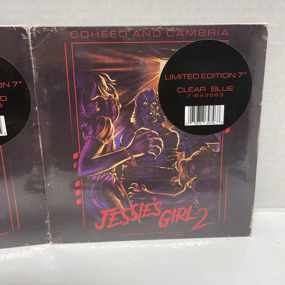 Coheed & Cambria Rick Springfield Ltd Ed Vinyl Jessies Girl 2 Blue & Red Sealed - Image 3 of 4