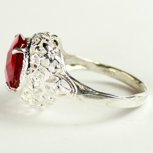 CREATED RUBY Sterling Silver Ladies Ring -Handmade • SR009 - Picture 3 of 5