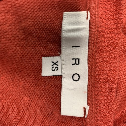 IRO Taglia XS Rosso Affliggere Lino Girocollo T-Shirt - Foto 4 di 6