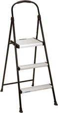 Lightweight Three-Step Folding Step Stool for Home Use - Large Platform, One-Han