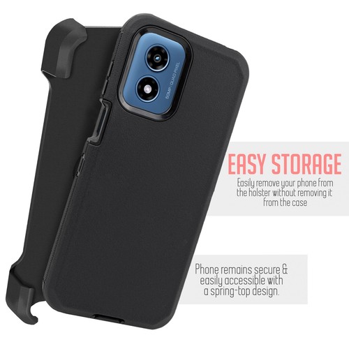 For Motorola G Play 2024 Case Built in Screen Holster Belt Clip + Fast Charger - Picture 17 of 77