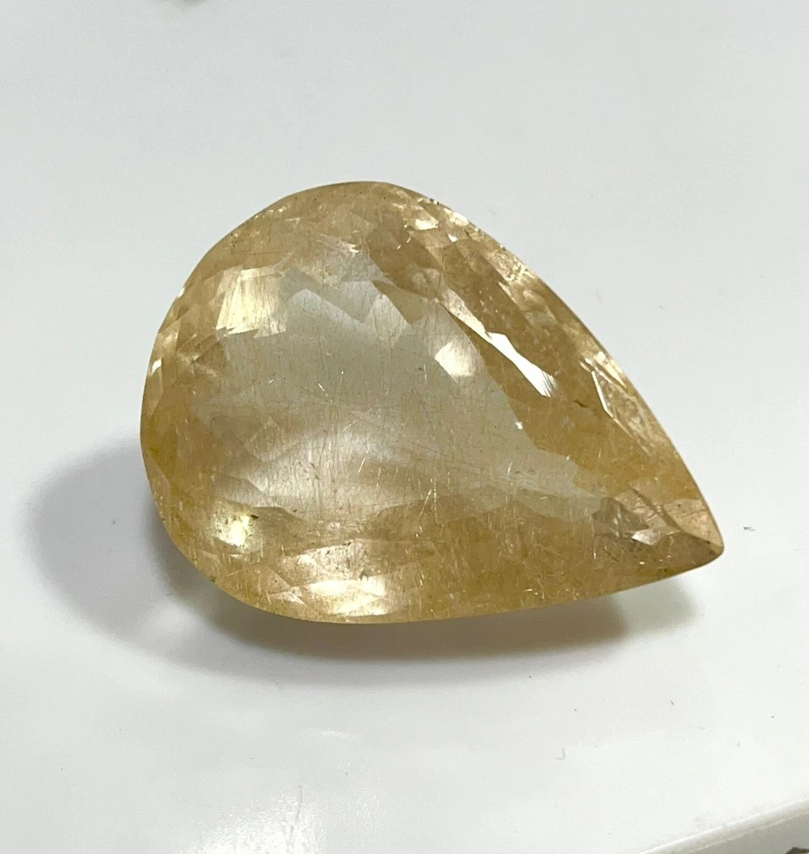 119 Cts Natural Faceted Rutilated Quartz Large Size Golden Rutile Loose Gemstone - Image 2 of 4