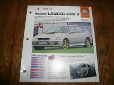 1998 Mitsubishi Lancer Evo V UNIQUE IMP BROCHURE 