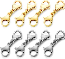 Double Lobster Clasp Extender Necklace Bracelet Connector Gold & Silver Jewelry