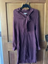 Michael Kors Burgundy Tie Neck Dress Long Sleeve Size 8