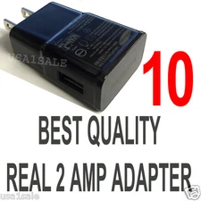 LOT 10 x2A AC BLACK Wall Power Charger Adapter for Samsung  S5 S4 S3 S2 Note II