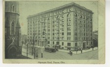 OH Postcard Algonquin Hotel View From Street - Dayton, Ohio vtg C2