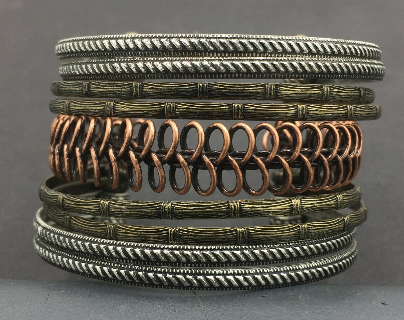 Vintage Layered Stackable Cuff Bracelet - image 1