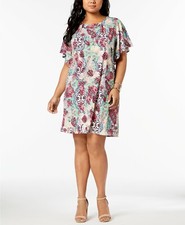 NY Collection Women's Plus Size Hardware Shift Dress 2X