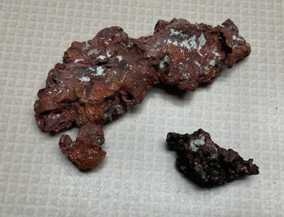 Two Pieces Of Michigan Upper Peninsula Raw Copper Nuggets Approximately 3.1 oz