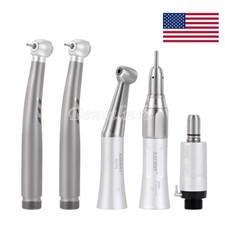 Dental LED Light E-generator High Low Speed Handpiece Contra Angle Kit 2Holes