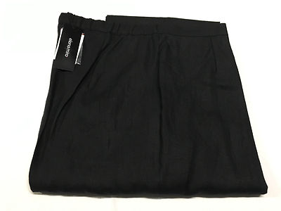 ELENA MIRO' pantalone donna nero con elastico dietro 100% lino