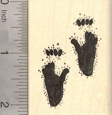 Gorilla Paw Prints Rubber Stamp, Ape pawprint Tracks, Wildlife H21205 WM