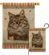 Siberian Happiness Burlap Garden Flag Animals Cat Small Gift Yard House Banner