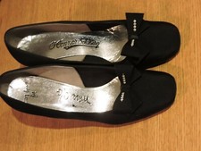 VINTAGE NINE WEST O'CONNORS GOLDBERG SZ 6.5B BLK FABRIC RHINESTONE ACCENT BOW