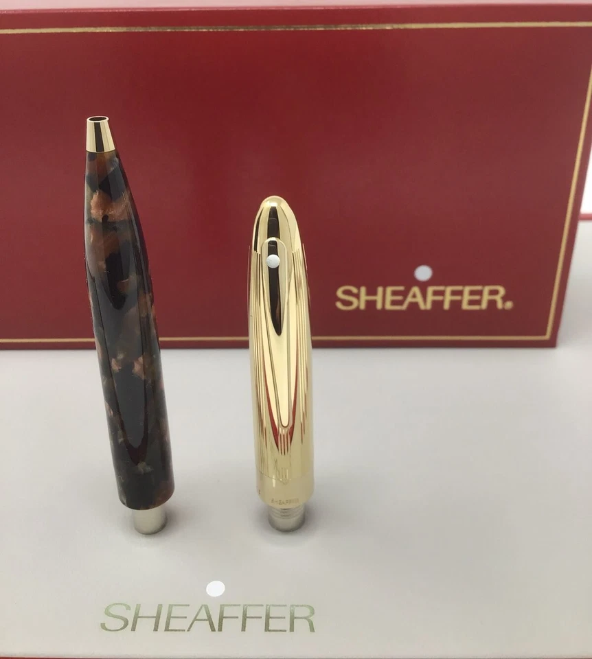 Sheaffer Crest Opalite Brown Ballpoint Pen BP 23k Gold Trim 596 Made In USA 1996 - image 2 of 4
