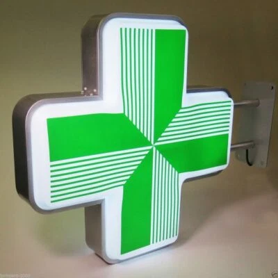PUREIMAGE Green cross 55cm Pharmacy sign Projecting Light box Sign LED new version
