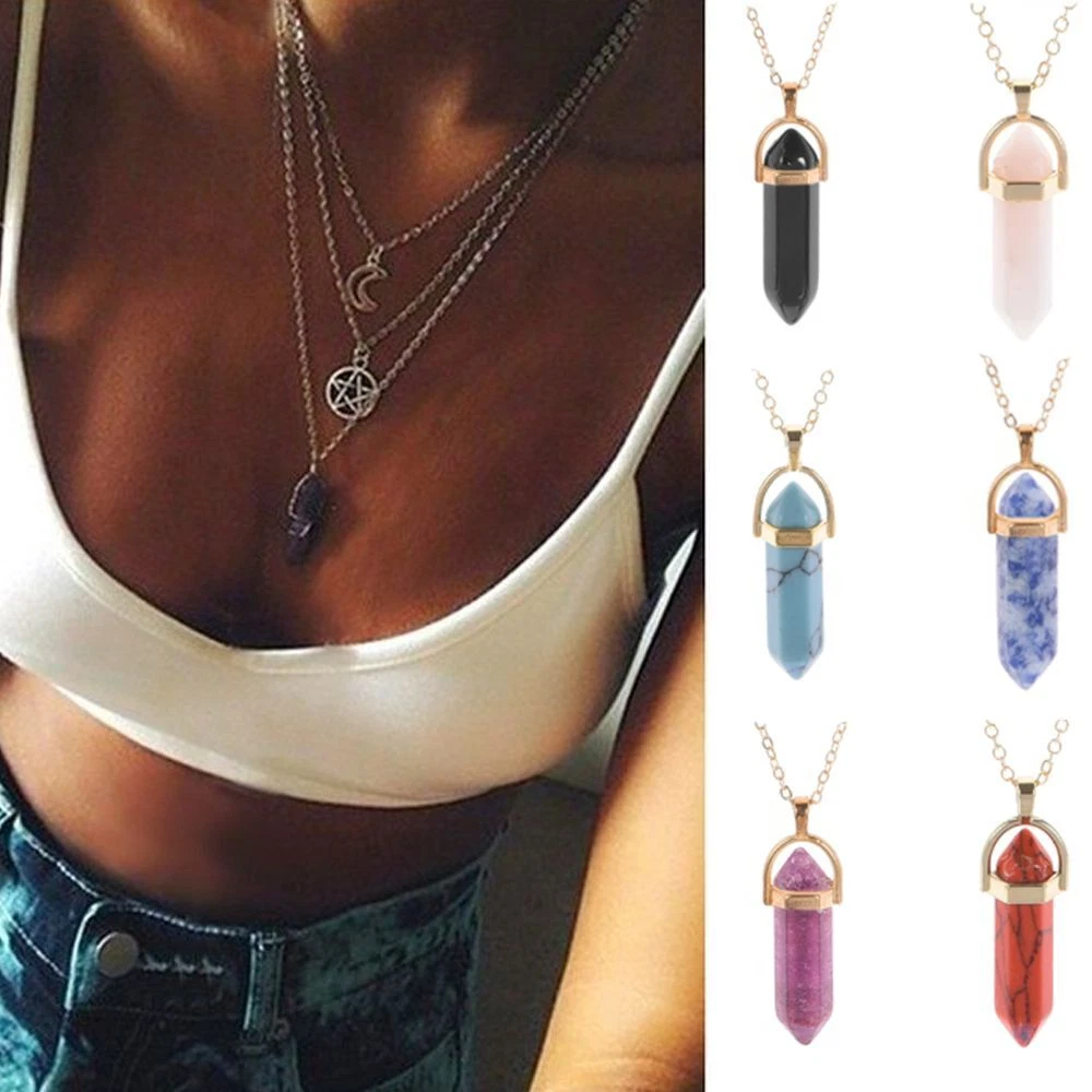 Layered cheap crystal necklaces