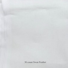 Legacy Linen 30 ct Swan Feather linen cross stitch embroidery 18"x35" white