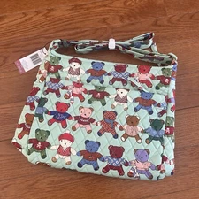VERA BRADLEY Toasty Teddies XL Essential Crossbody Bag Teddy Bear NWT