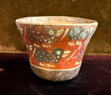 Pre Colombian 500 AD painted with ducks terra cotta cup
