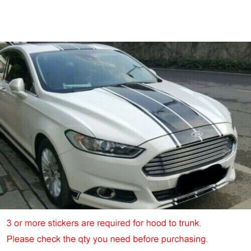 For Ford Mustang Etc 78.7'' Black Hood Roof Rally Racing Stripe Vinyl Sticker - Picture 8 of 12