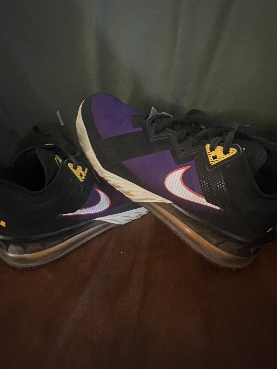 Nike LeBron 18 Low Mens 9.5 Basketball Shoes Purple Black Lakers